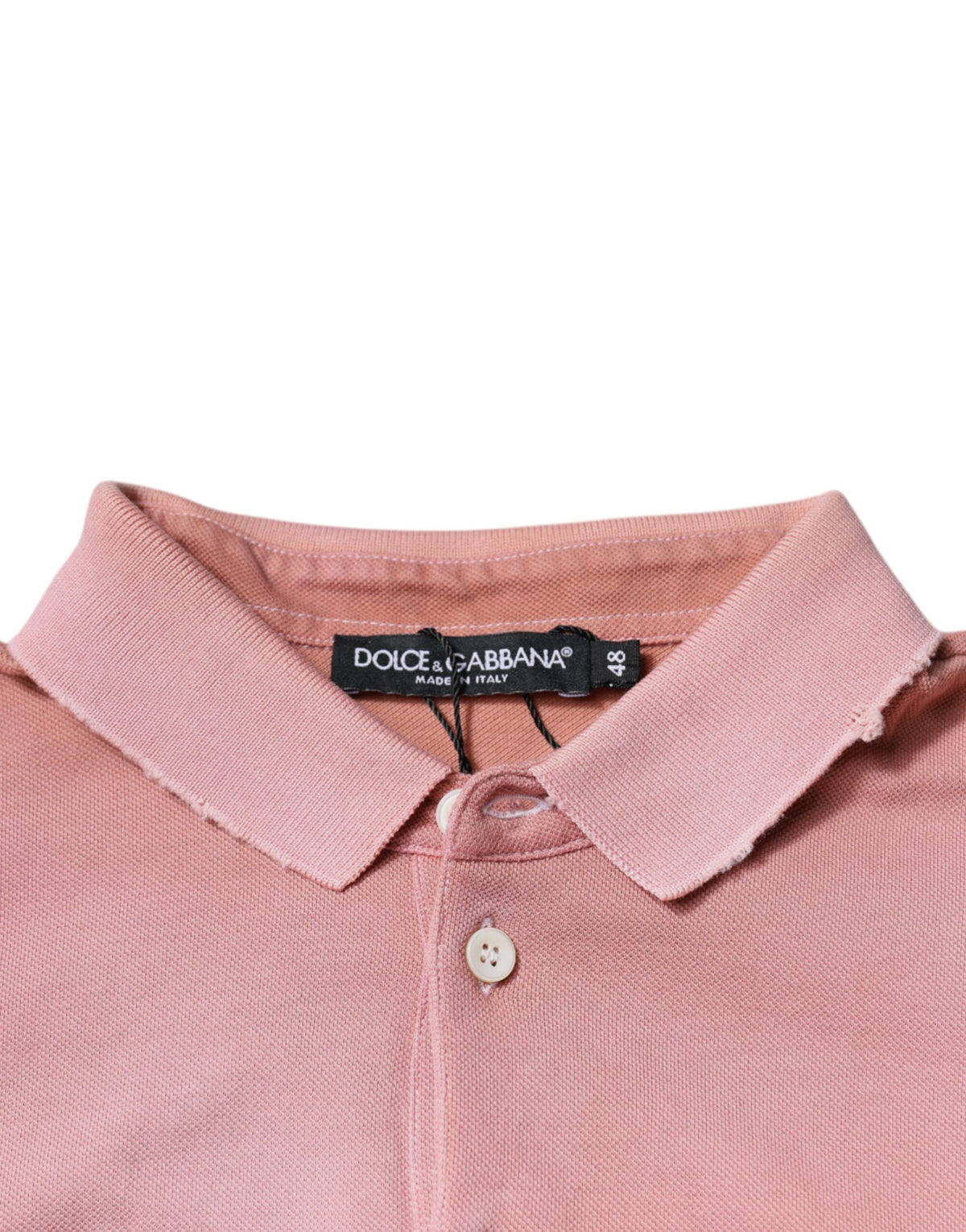 T-shirt polo à manches courtes Dolce &amp; Gabbana rose avec col à couronne.