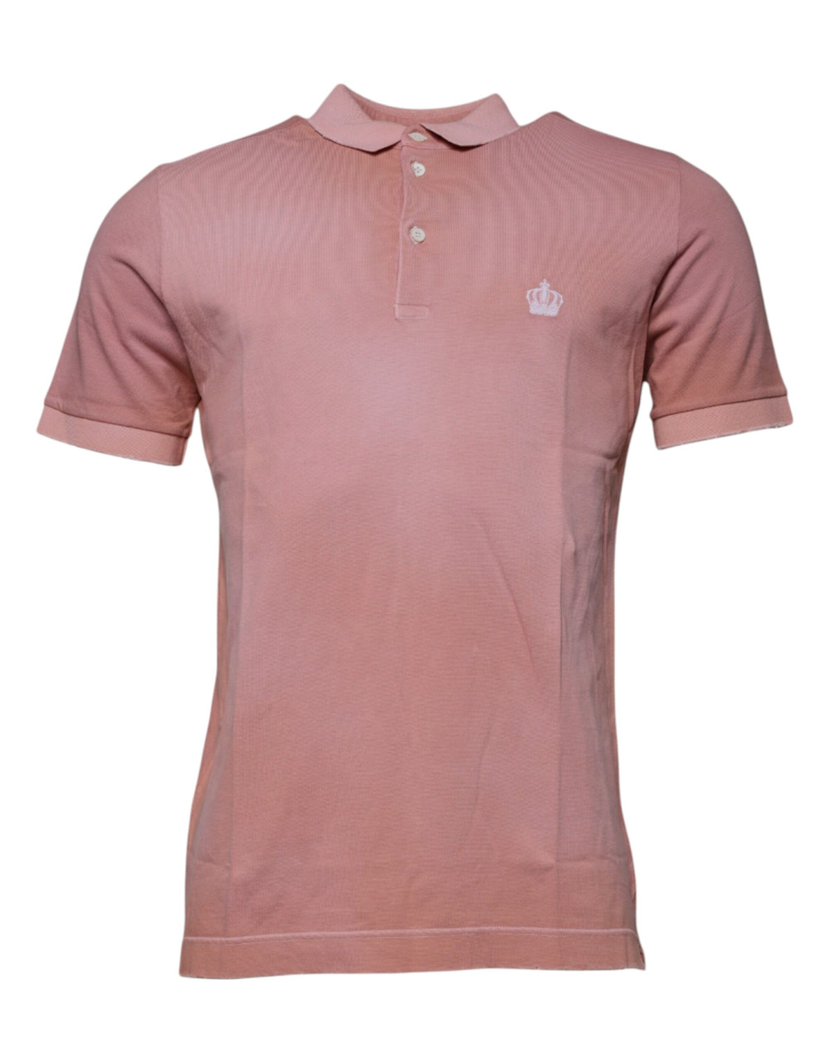 T-shirt polo à manches courtes Dolce &amp; Gabbana rose avec col à couronne.