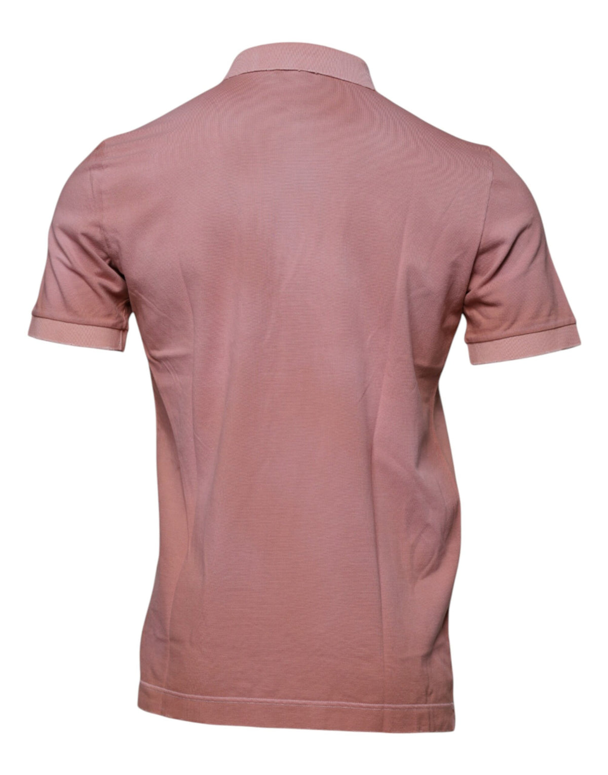 T-shirt polo à manches courtes Dolce &amp; Gabbana rose avec col à couronne.