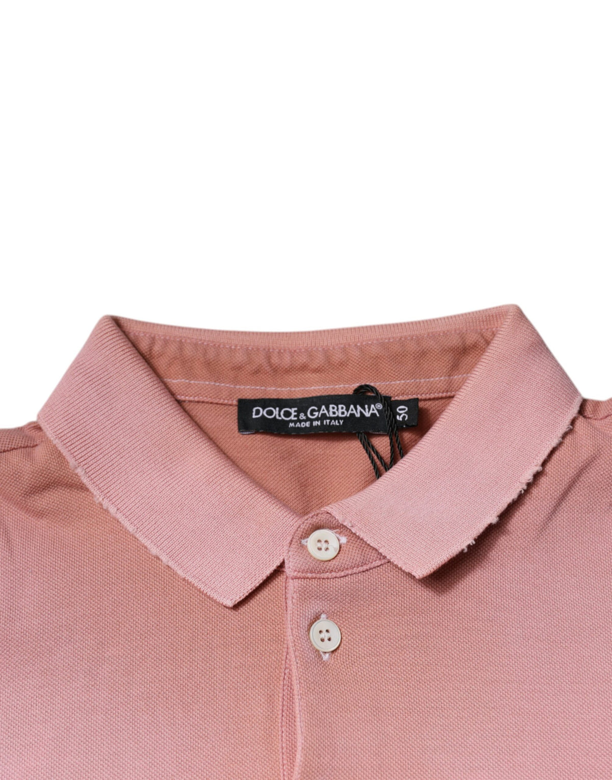 T-shirt polo à manches courtes Dolce &amp; Gabbana rose avec col à couronne.
