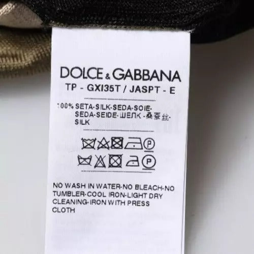T-shirt polo à col montant multicolore à motif camouflage de Dolce &amp; Gabbana