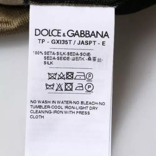 T-shirt polo à col montant multicolore à motif camouflage de Dolce &amp; Gabbana