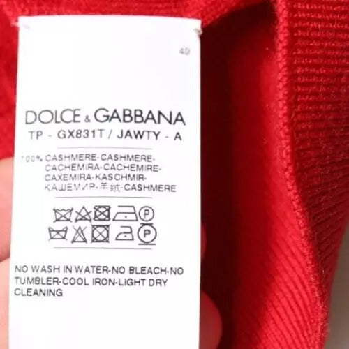 Pull en cachemire rouge à col montant de Dolce &amp; Gabbana