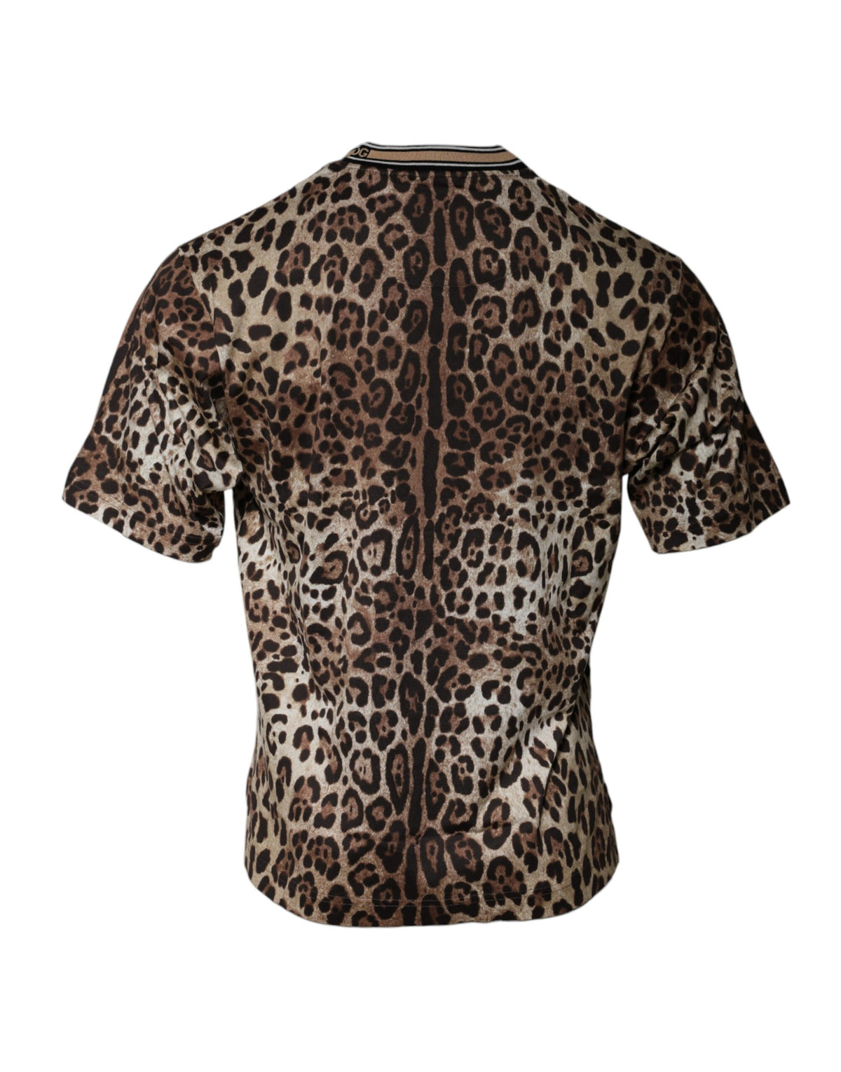 T-shirt à manches courtes à col rond Dolce &amp; Gabbana marron léopard