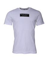 T-shirt en coton à col rond avec imprimé du logo blanc de Dolce &amp; Gabbana
