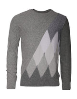 Pull en cachemire à col rond, à motifs en losanges et en relief, gris, de Ballantyne