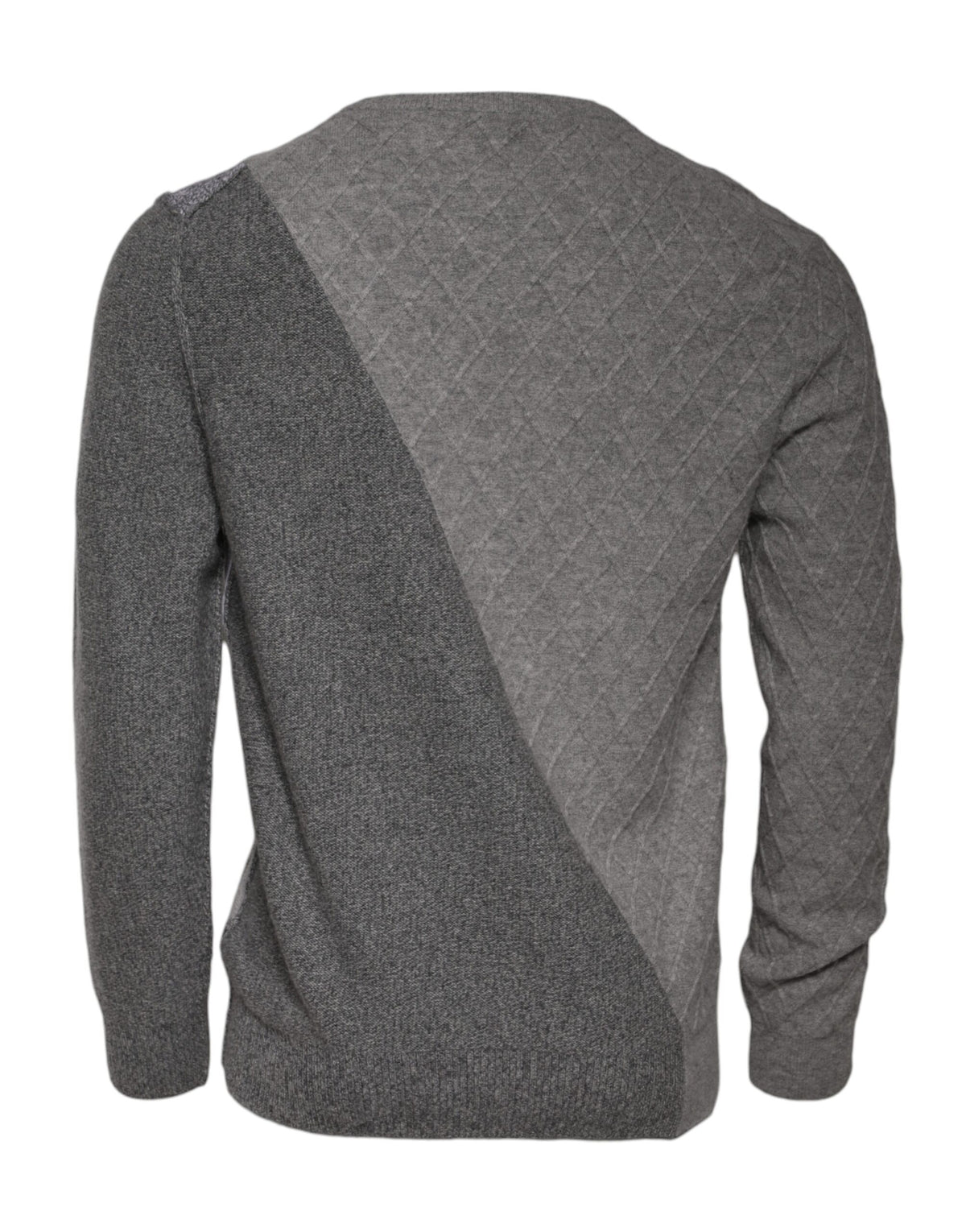 Pull en cachemire à col rond, à motifs en losanges et en relief, gris, de Ballantyne
