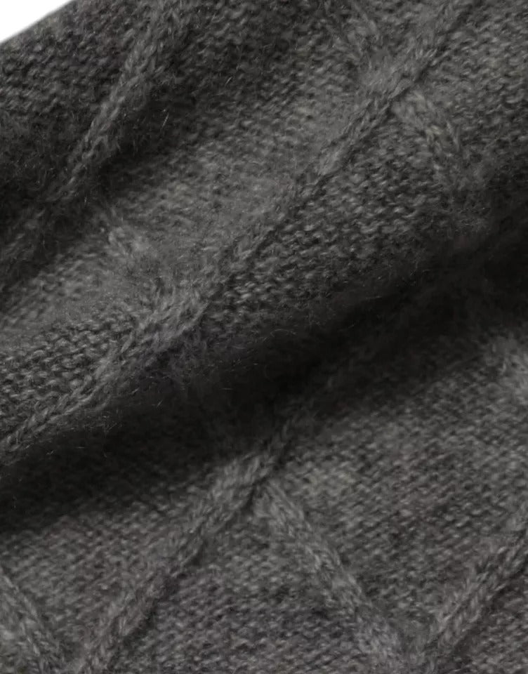 Pull en cachemire à col rond, à motifs en losanges et en relief, gris, de Ballantyne