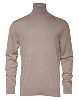 Pull en cachemire beige à col montant de Dolce &amp; Gabbana