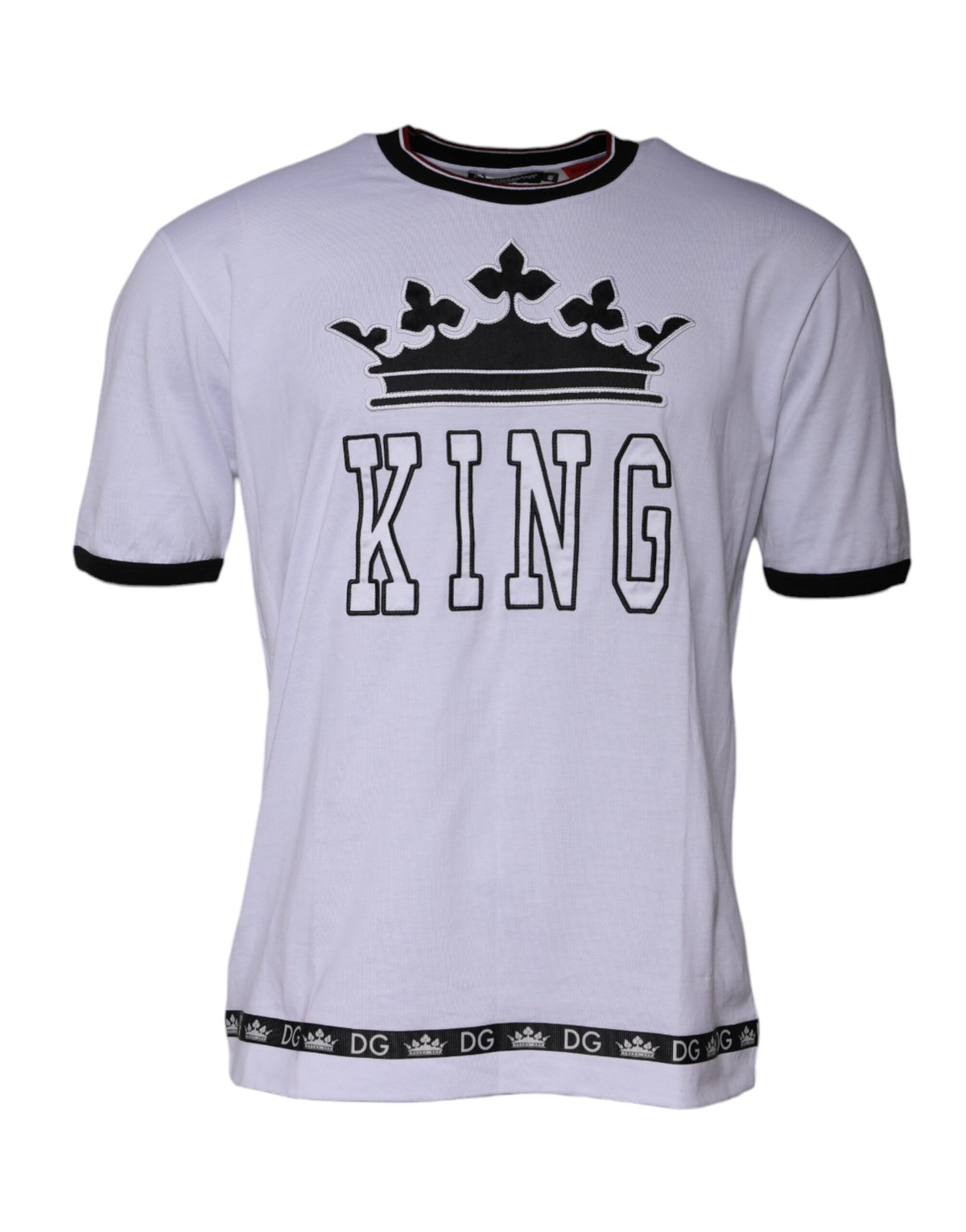 T-shirt blanc en jersey à manches courtes et col rond de Dolce &amp; Gabbana