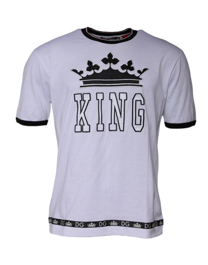 T-shirt blanc en jersey à manches courtes et col rond de Dolce &amp; Gabbana