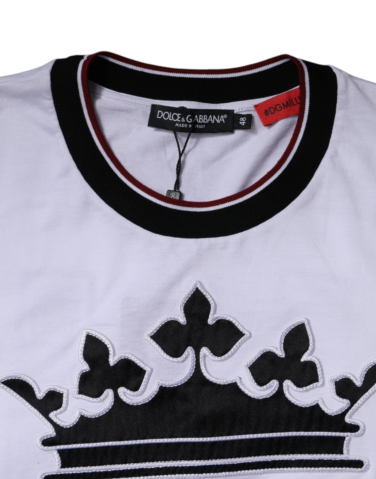 T-shirt blanc en jersey à manches courtes et col rond de Dolce &amp; Gabbana