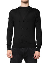 Pull en cachemire noir à boutons de Dolce &amp; Gabbana