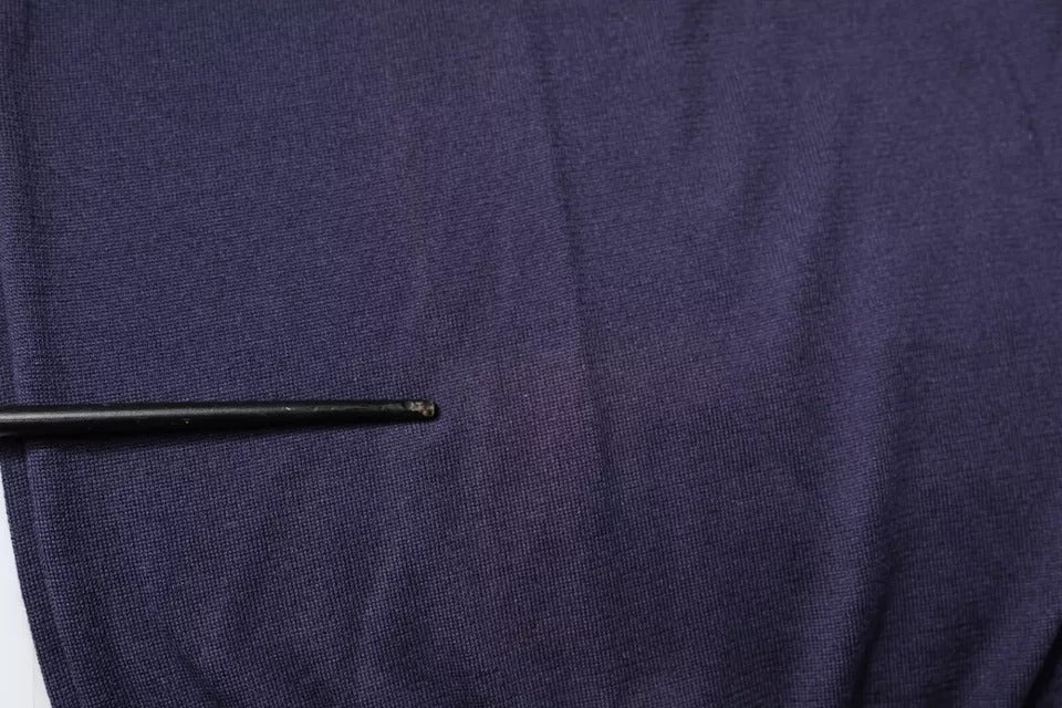 Polo en soie bleu à col et manches courtes de Dolce &amp; Gabbana