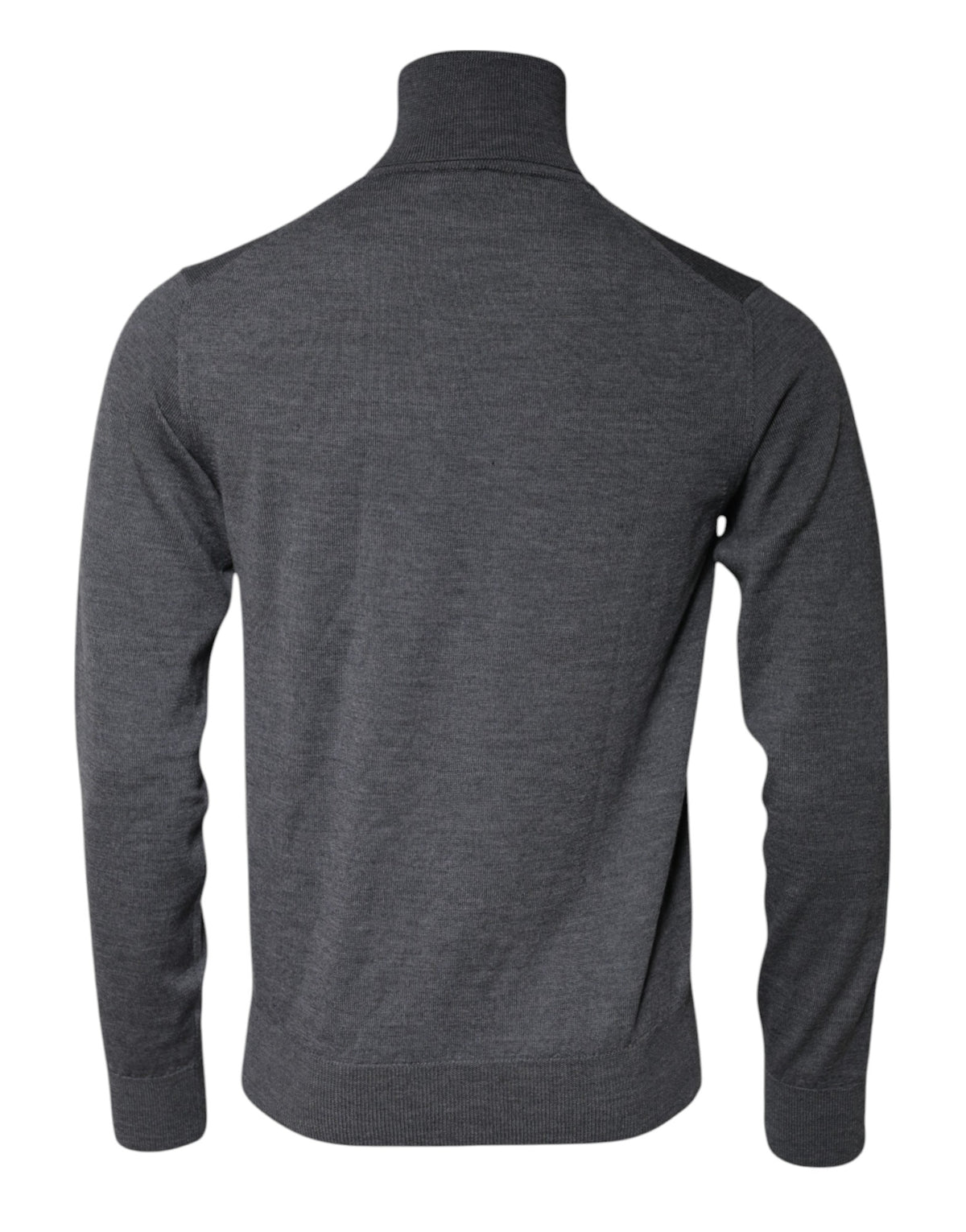 Pull col montant en laine grise avec logo Dolce &amp; Gabbana