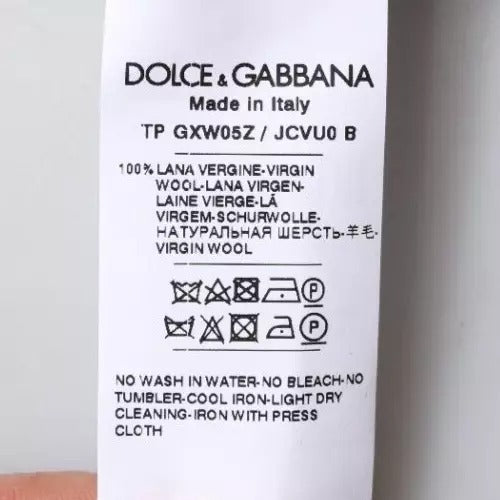 Dolce &amp; Gabbana grijze wollen trui met logo en hoge hals