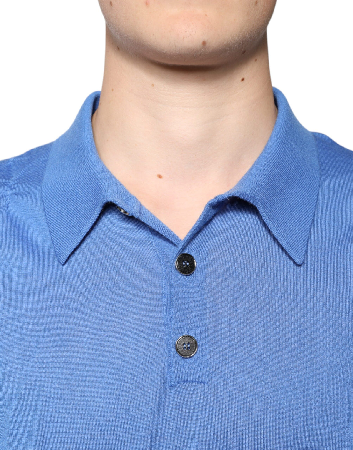 Polo à manches courtes bleu à col pour homme de Dolce &amp; Gabbana