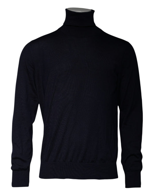 Dolce &amp; Gabbana Blauwe Cashmere Turtleneck Pullevertrui