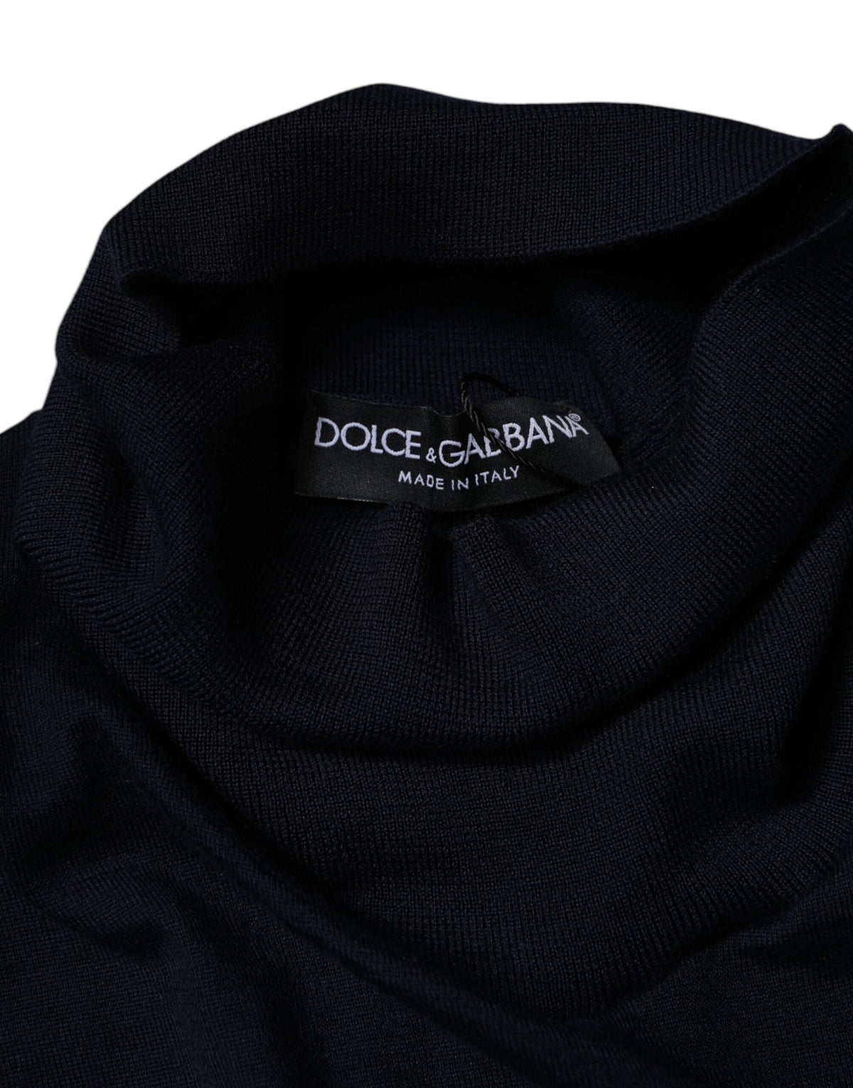 Pull en cachemire bleu à col montant de Dolce &amp; Gabbana