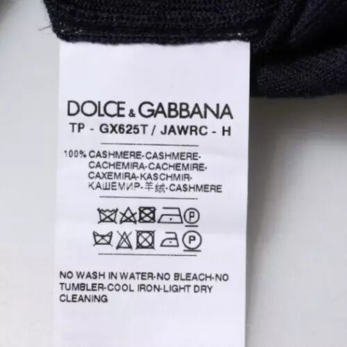 Pull en cachemire bleu à col montant de Dolce &amp; Gabbana