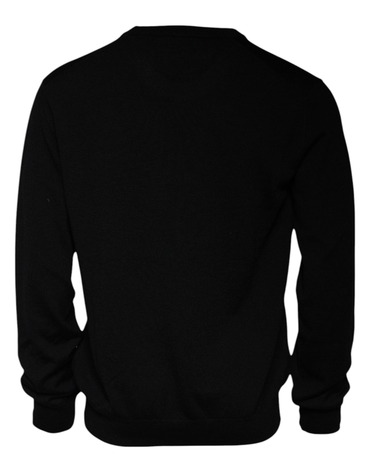 Pull en laine à col rond noir avec logo Dolce &amp; Gabbana