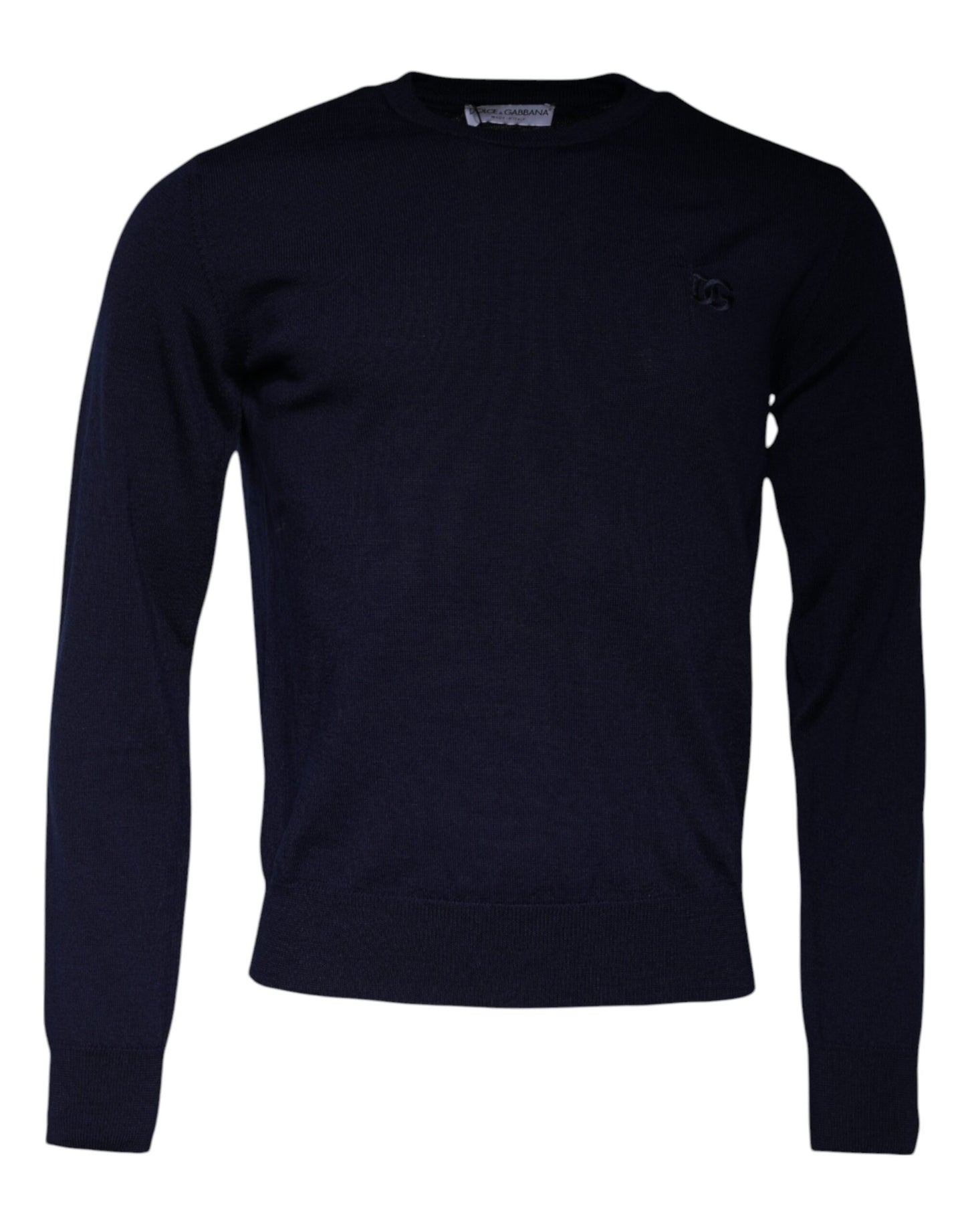 Dolce &amp; Gabbana Blauwe DG Logo V-Hals Trui van Wol