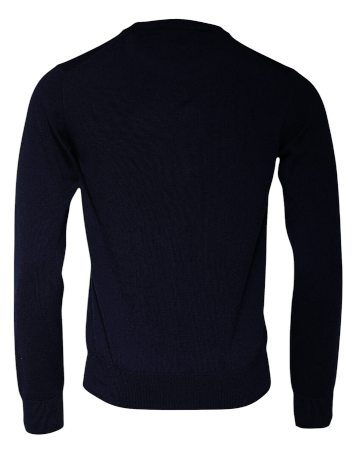 Pull en laine à col rond bleu avec logo DG de Dolce &amp; Gabbana