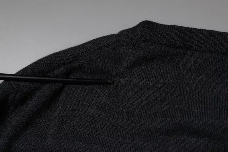 Dolce &amp; Gabbana donkergrijze crewneck-trui met DG-logo