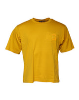 T-shirt à manches courtes à col rond avec logo Dolce &amp; Gabbana, jaune foncé.