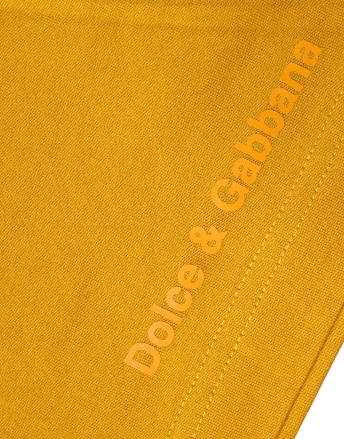 T-shirt à manches courtes à col rond avec logo Dolce &amp; Gabbana, jaune foncé.