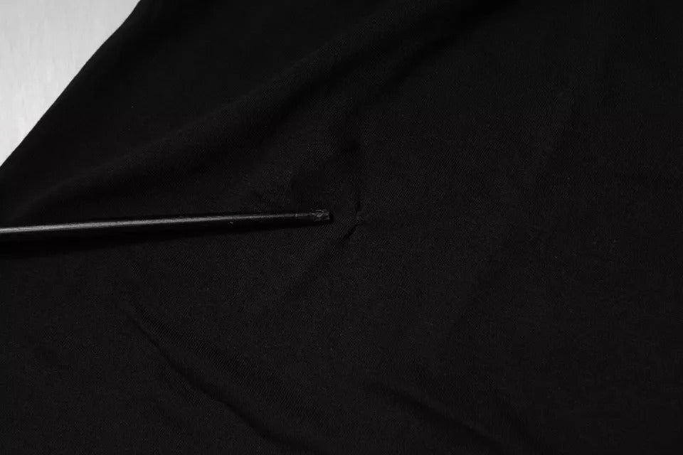 T-shirt à manches courtes en coton noir avec imprimé du logo Dolce &amp; Gabbana
