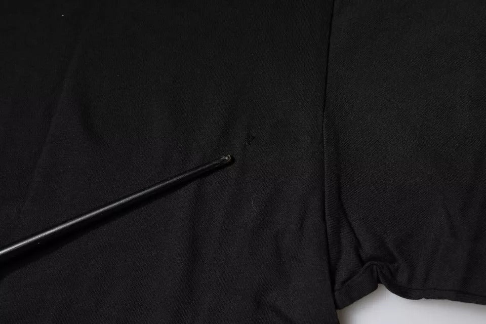 T-shirt à manches courtes en coton noir avec imprimé du logo Dolce &amp; Gabbana