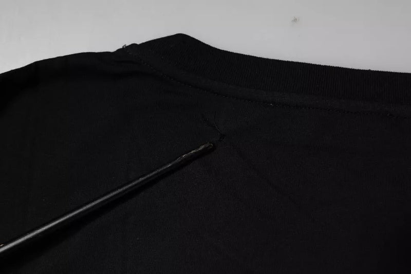 T-shirt à manches courtes en coton noir avec imprimé du logo Dolce &amp; Gabbana
