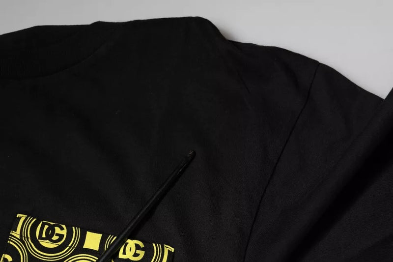 T-shirt à manches courtes en coton noir avec imprimé du logo Dolce &amp; Gabbana