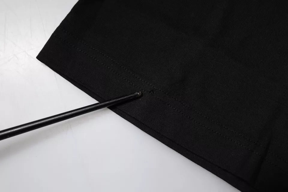 Dolce & Gabbana wit T-shirt van katoen met zwarte logo-print en korte mouwen