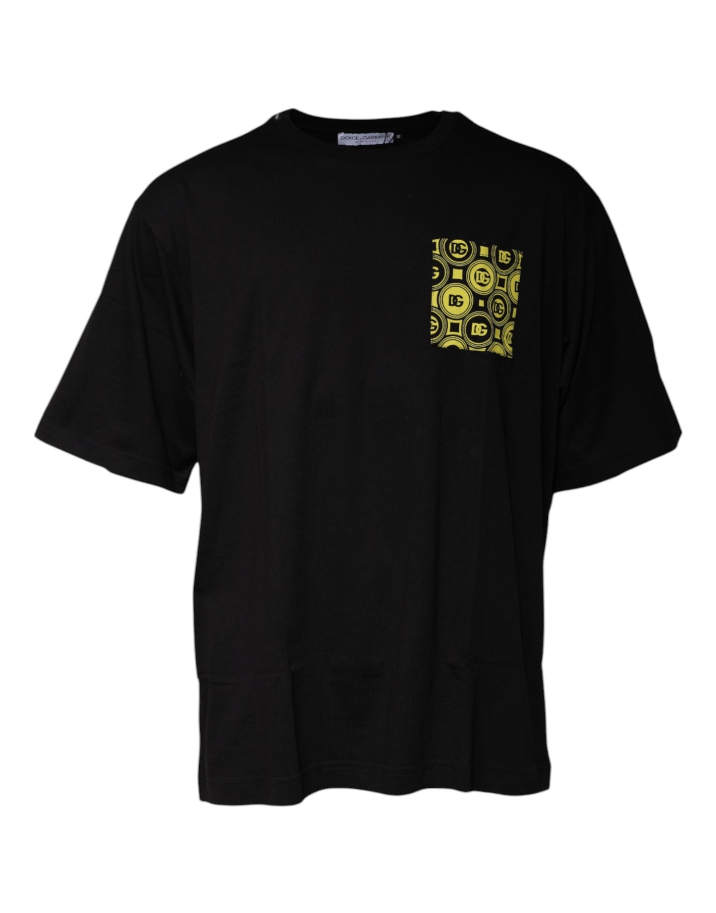 T-shirt à manches courtes en coton noir avec imprimé du logo Dolce &amp; Gabbana