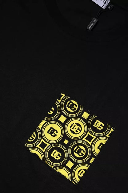 Dolce & Gabbana wit T-shirt van katoen met zwarte logo-print en korte mouwen