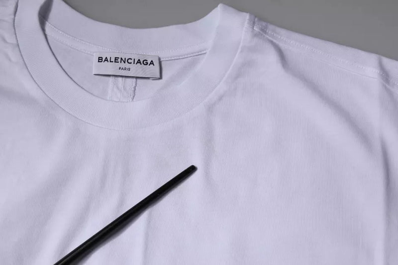 Balenciaga wit logo katoenen jersey T-shirt met ronde hals en korte mouwen
