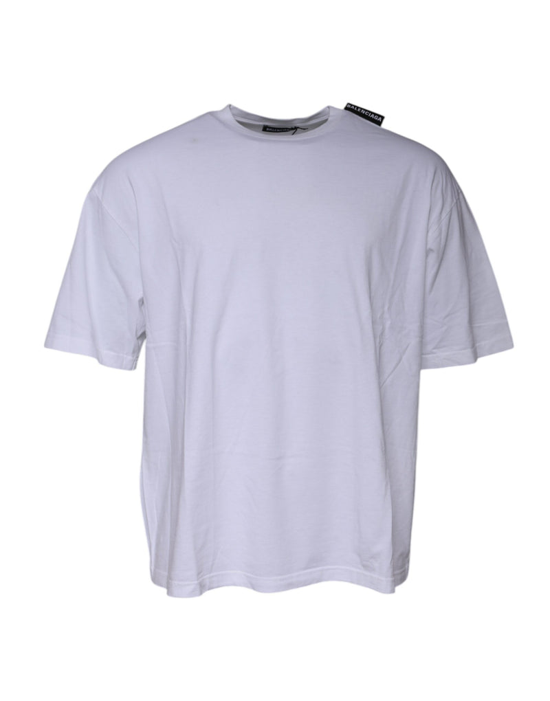 Balenciaga wit logo katoenen jersey T-shirt met ronde hals en korte mouwen