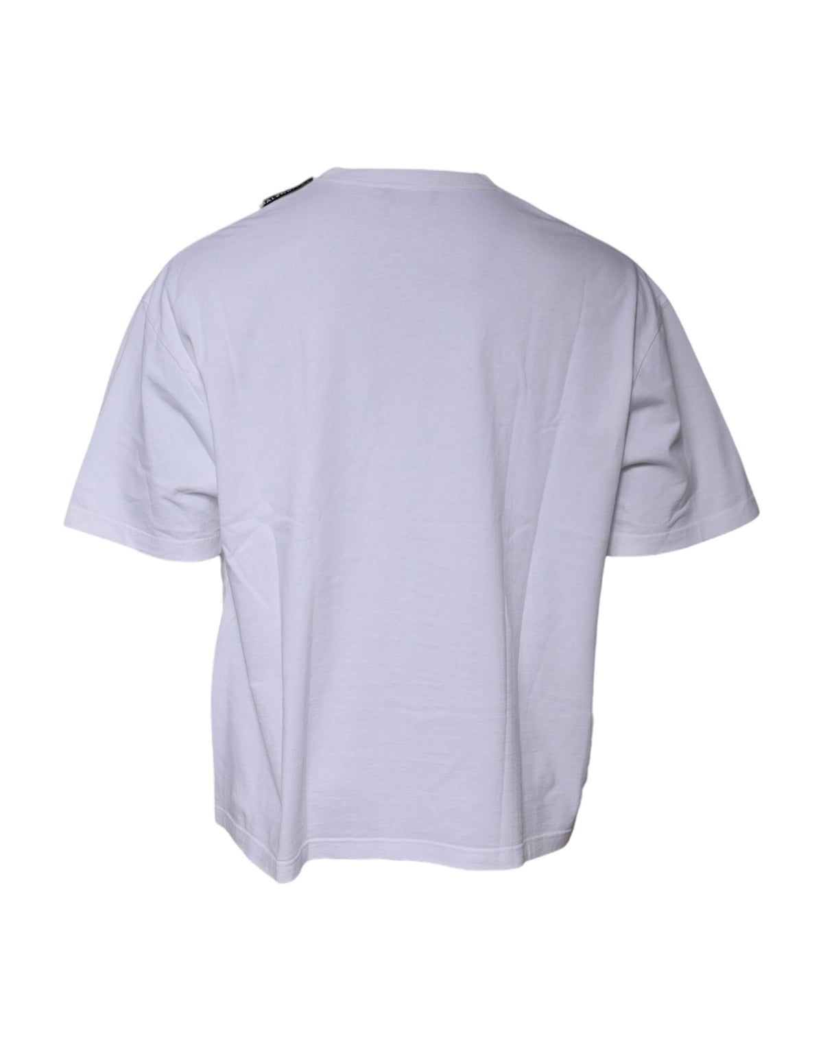 T-shirt à manches courtes en jersey de coton avec col rond et logo blanc de Balenciaga