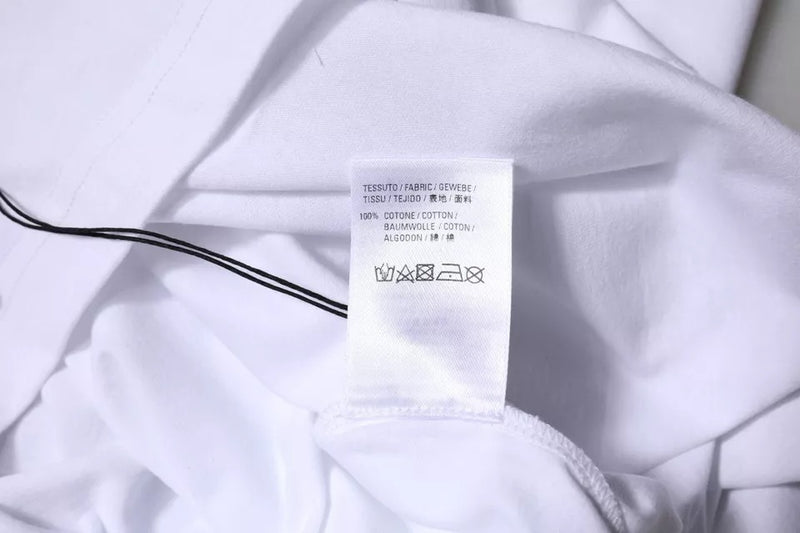 T-shirt à manches courtes en jersey de coton avec col rond et logo blanc de Balenciaga