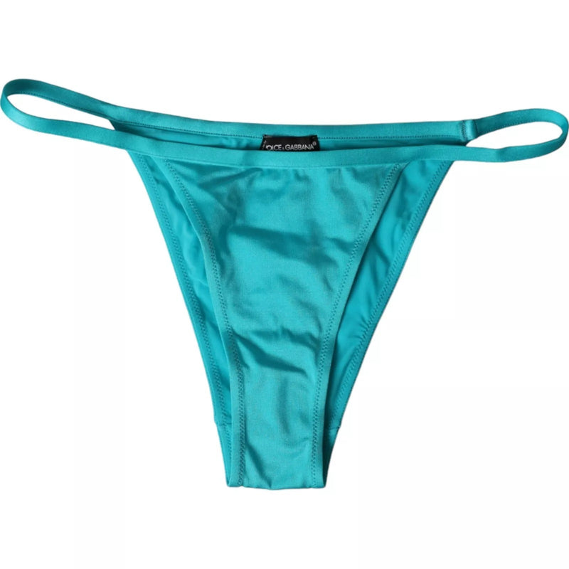 Dolce & Gabbana Blue Green Nylon Beachwear Bikini Bottom