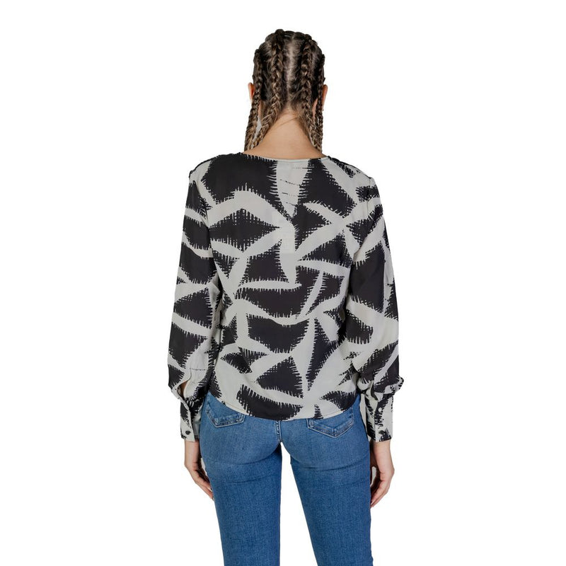 Jacqueline De Yong Black Recycled Polyester Blouse - Jdybase L/S