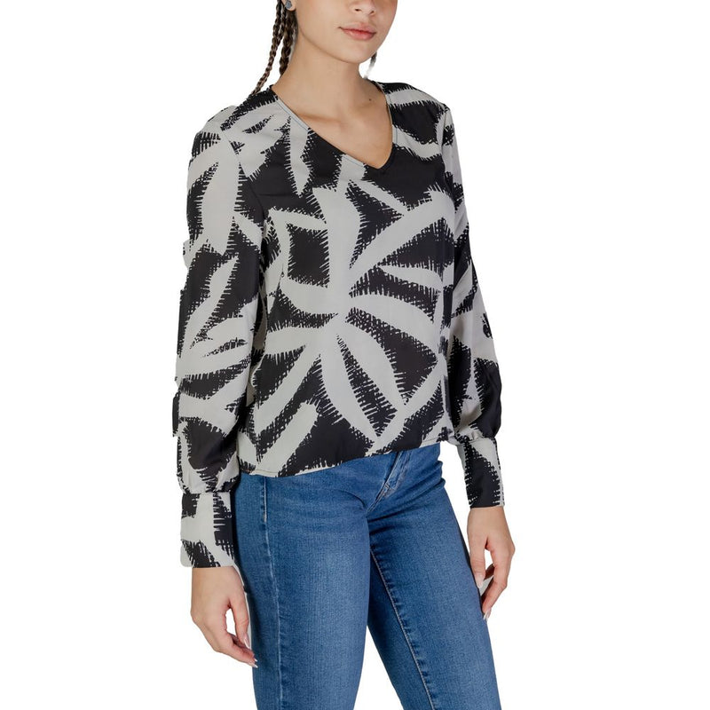 Jacqueline De Yong Black Recycled Polyester Blouse - Jdybase L/S