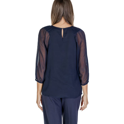 Blouse van blauw polyester van Street One