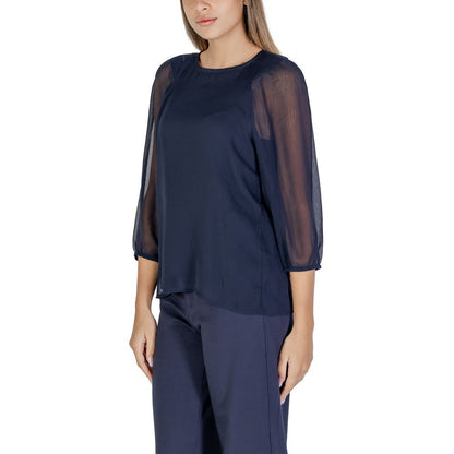 Blouse van blauw polyester van Street One