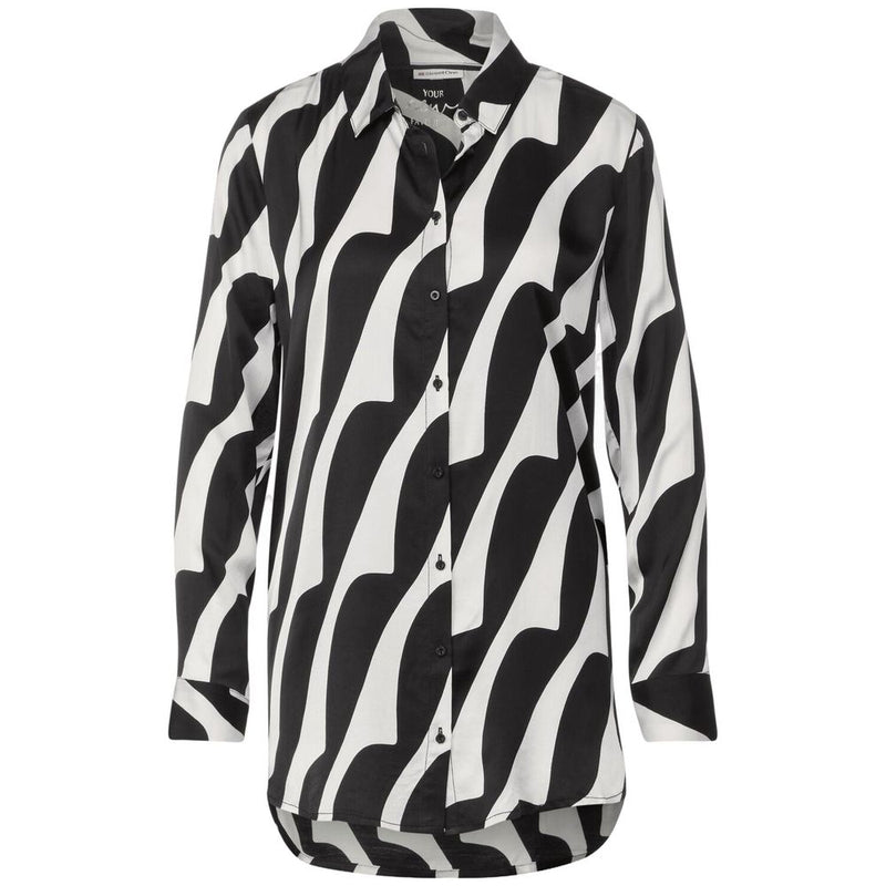 Street One Black And White Viscose Blouse - Elegant & Trendy