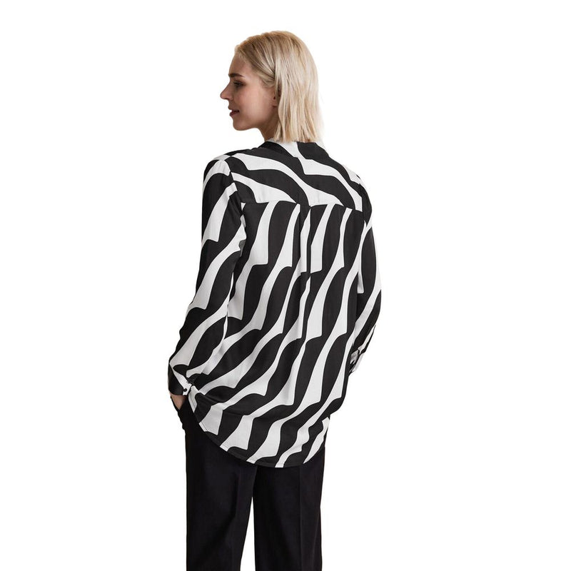 Street One Black And White Viscose Blouse - Elegant & Trendy