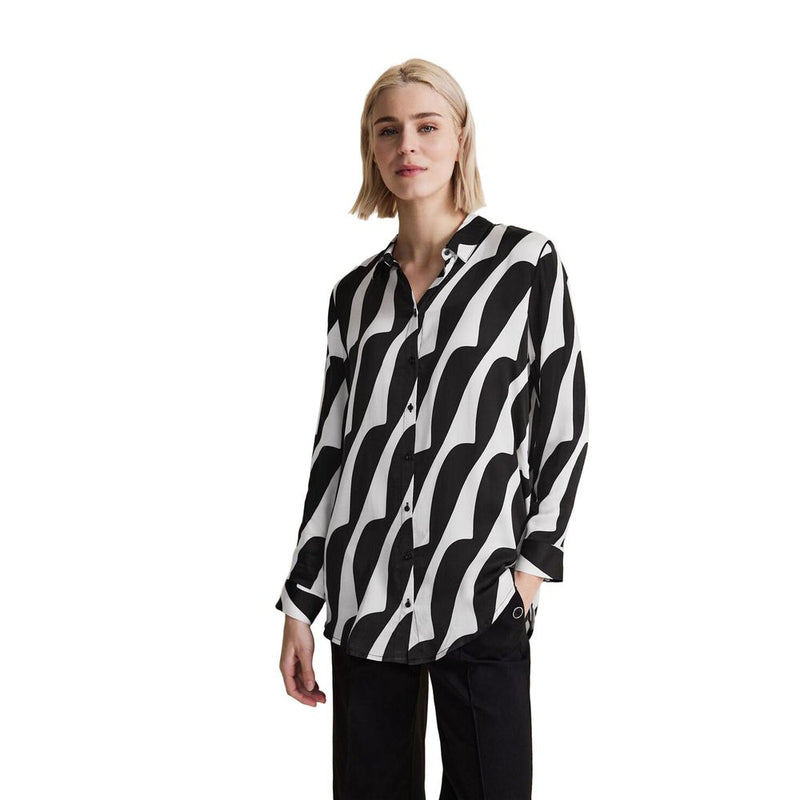Street One Black And White Viscose Blouse - Elegant & Trendy