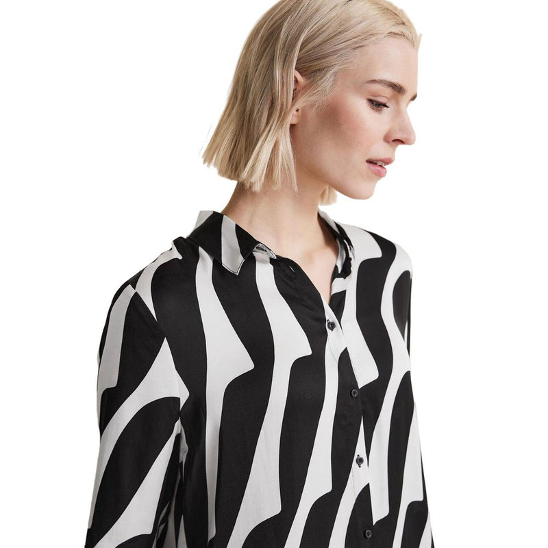 Street One Black And White Viscose Blouse - Elegant & Trendy